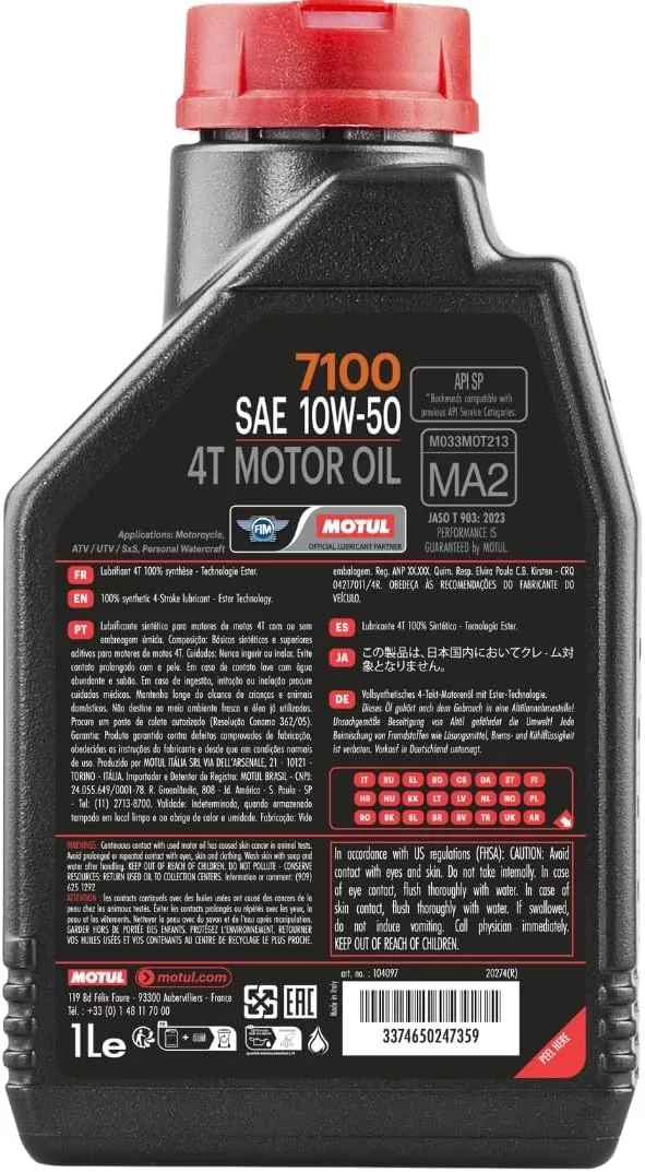 7100 10W-50 4T Full-Synthetic Engine Oil